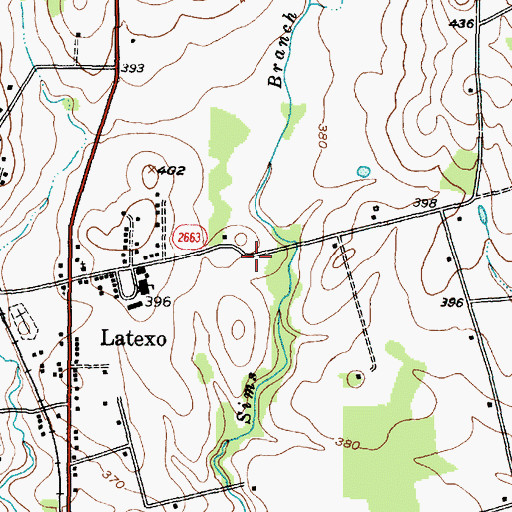 Topographic Map of City of Latexo, TX