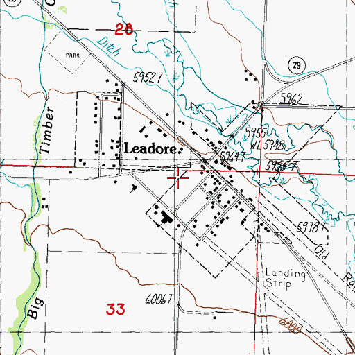 Topographic Map of City of Leadore, ID