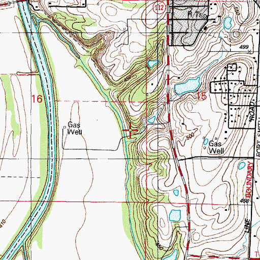 Topographic Map of Town of Arkoma, OK