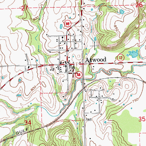 Topographic Map of Town of Atwood, OK