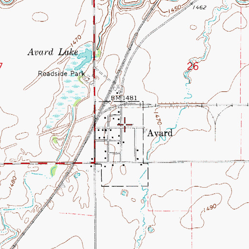 Topographic Map of Town of Avard (historical), OK