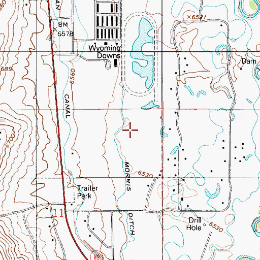 Topographic Map of Town of Bear River, WY