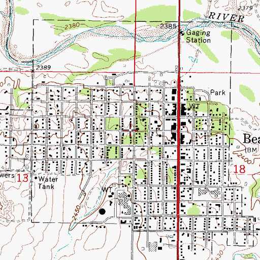 Topographic Map of Town of Beaver, OK