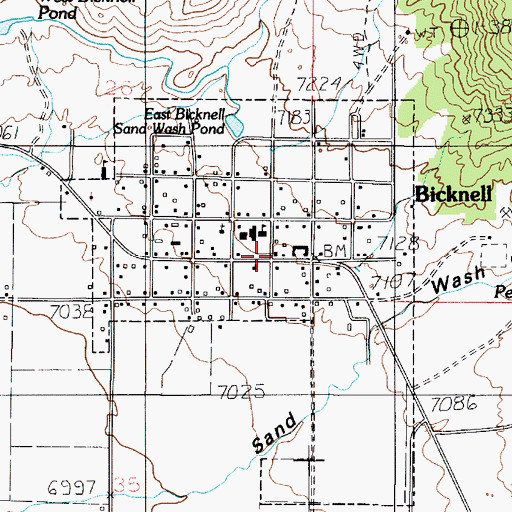 Topographic Map of Town of Bicknell, UT