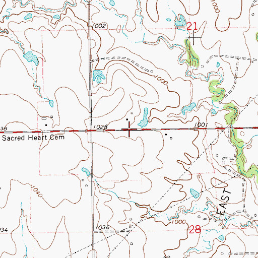 Topographic Map of Town of Billings, OK