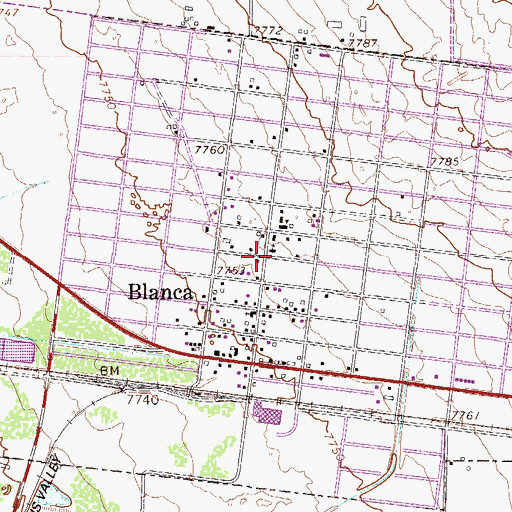 Topographic Map of Town of Blanca, CO