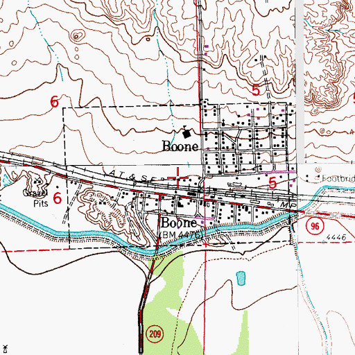 Topographic Map of Town of Boone, CO