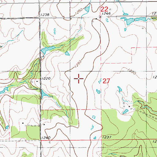 Topographic Map of Town of Bray, OK