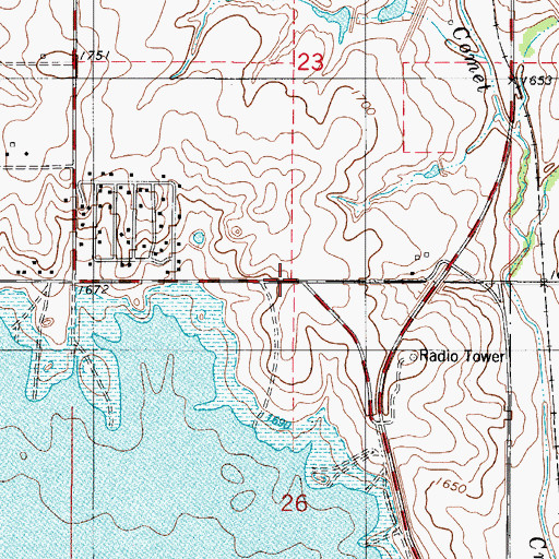 Topographic Map of Town of Butler, OK