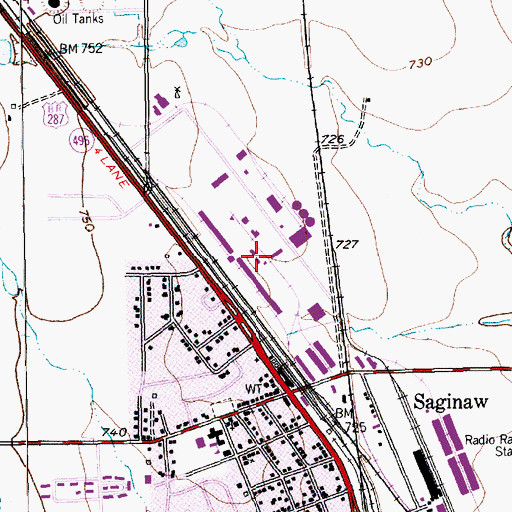 Topographic Map of City of Saginaw, TX