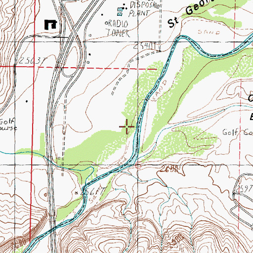 Topographic Map of City of Saint George, UT