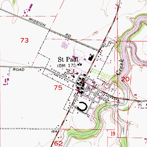 Topographic Map of City of Saint Paul, OR