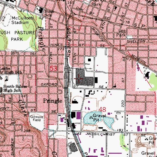 Topographic Map of City of Salem, OR
