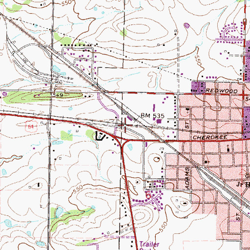 Topographic Map of City of Sallisaw, OK