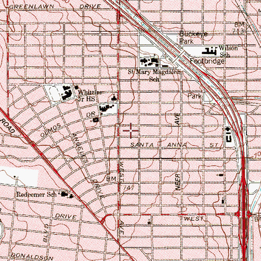 Topographic Map of City of San Antonio, TX