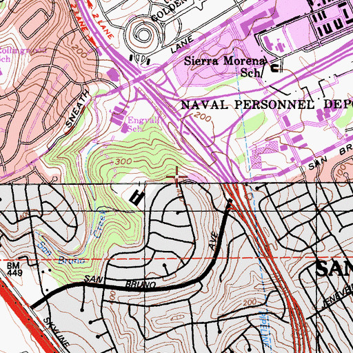 Topographic Map of City of San Bruno, CA