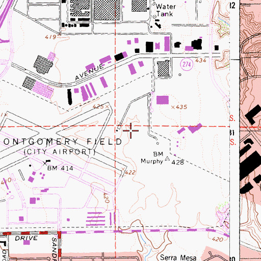 Topographic Map of City of San Diego, CA