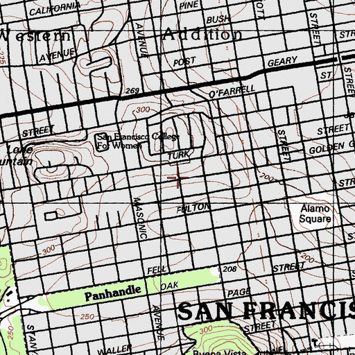 Topographic Map of City of San Francisco, CA