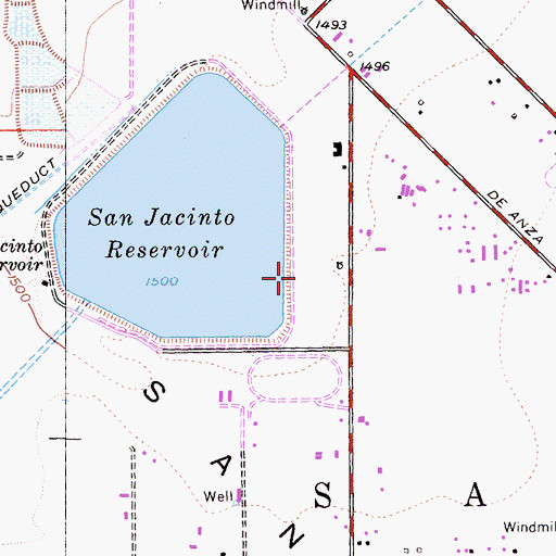 Topographic Map of City of San Jacinto, CA