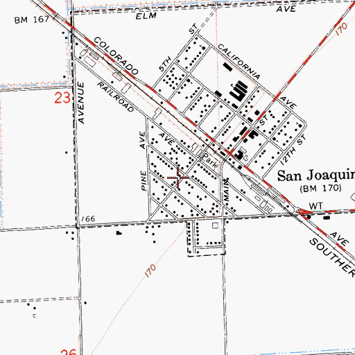 Topographic Map of City of San Joaquin, CA