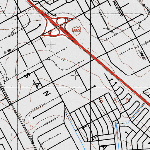Topographic Map of City of San Leandro, CA