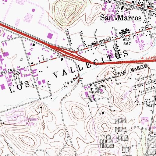 Topographic Map of City of San Marcos, CA