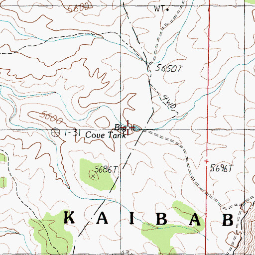 Topographic Map of Big Cove Tank, AZ