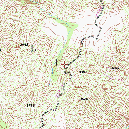Topographic Map of Cutca Valley Truck Trail, CA