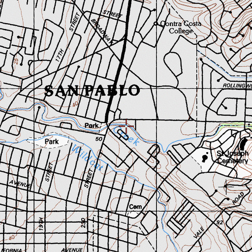 Topographic Map of City of San Pablo, CA
