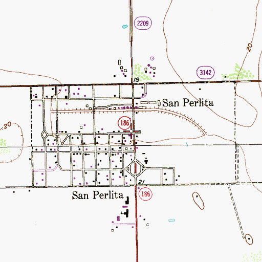 Topographic Map of City of San Perlita, TX