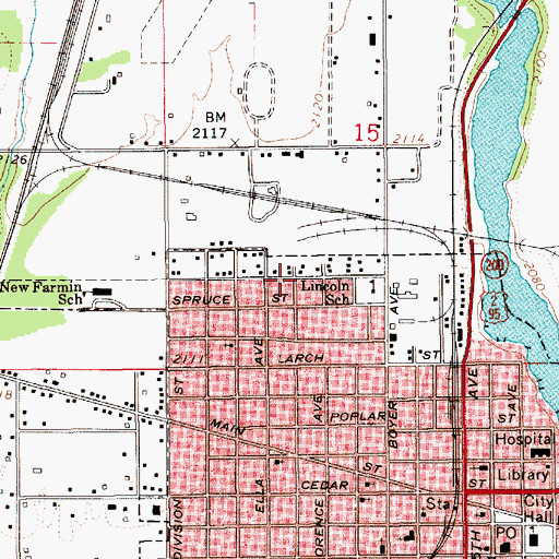 Topographic Map of City of Sandpoint, ID