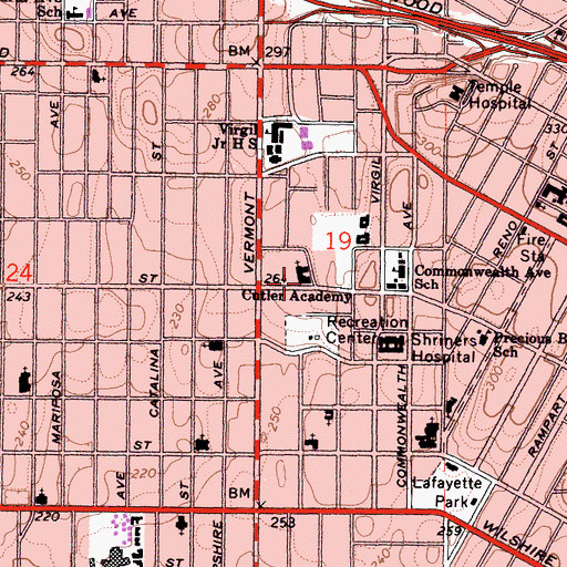 Topographic Map of Cutler Academy, CA