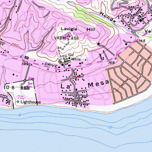 Topographic Map of City of Santa Barbara, CA