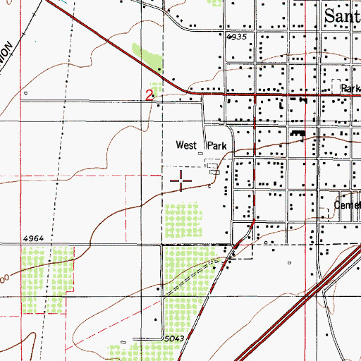 Topographic Map of City of Santaquin, UT