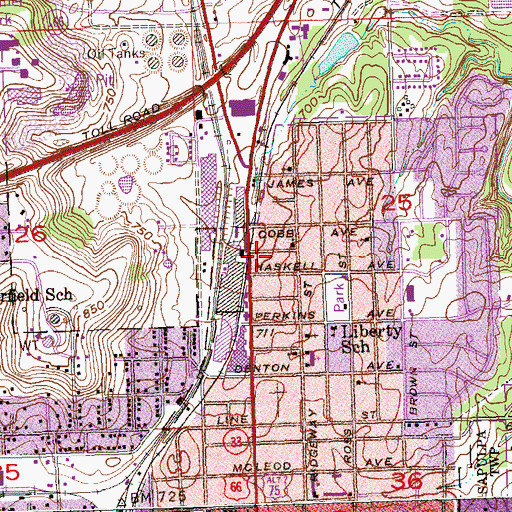 Topographic Map of City of Sapulpa, OK