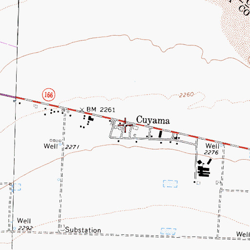 Topographic Map of Cuyama, CA