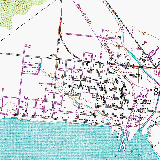Topographic Map of City of Seadrift, TX