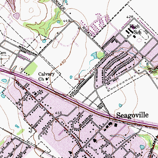 Topographic Map of City of Seagoville, TX