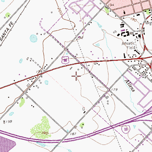 Topographic Map of City of Sealy, TX