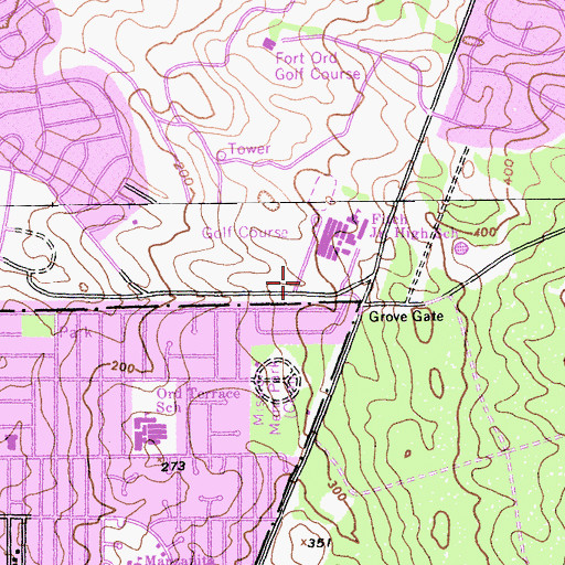 Topographic Map of City of Seaside, CA