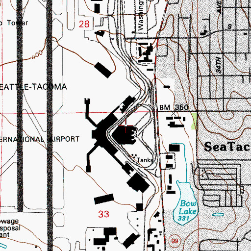 Topographic Map of City of SeaTac, WA