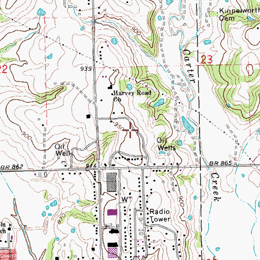 Topographic Map of City of Seminole, OK