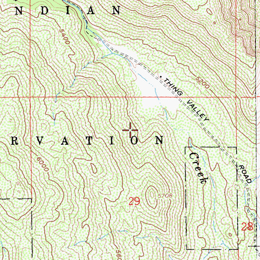 Topographic Map of Ewiiaapaayp Reservation, CA