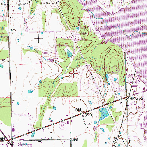 Topographic Map of City of Seven Points, TX
