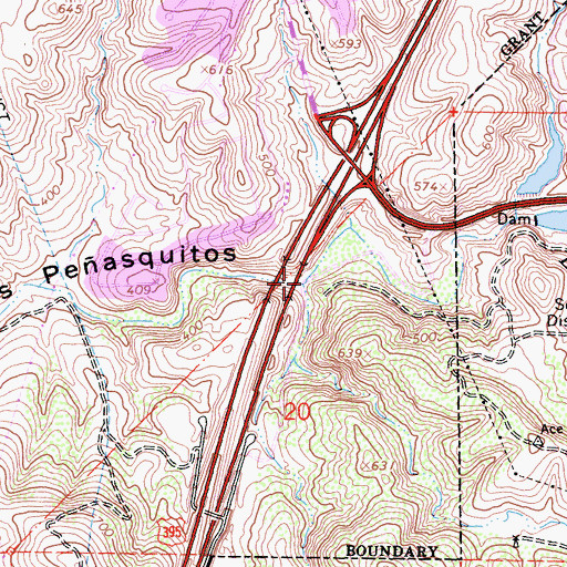 Topographic Map of Cypress Canyon, CA
