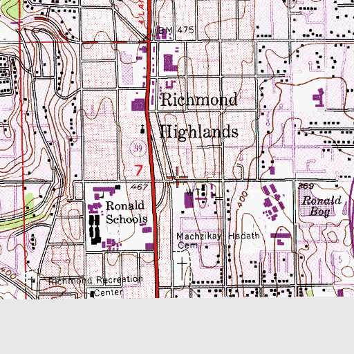 Topographic Map of City of Shoreline, WA