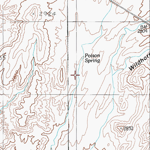 Topographic Map of Poison Spring, AZ