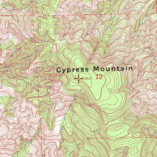 Topographic Map of Cypress Mountain, CA