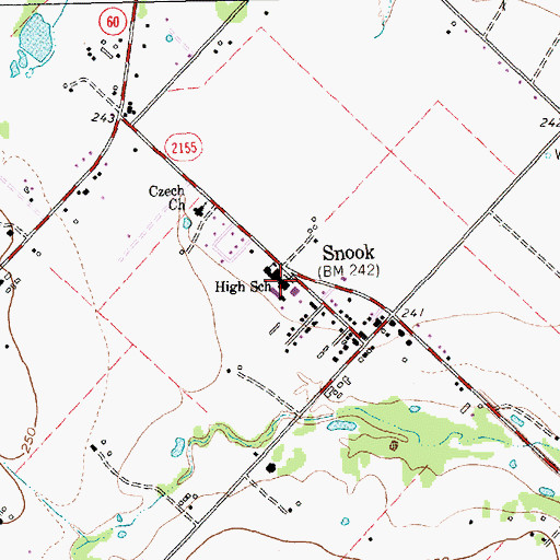 Topographic Map of City of Snook, TX