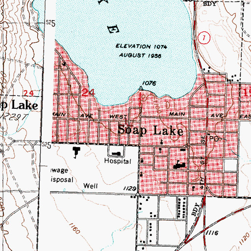 Topographic Map of City of Soap Lake, WA